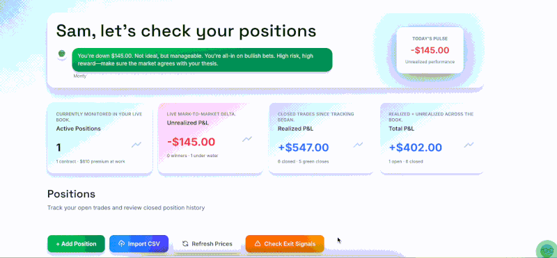 Portfolio tracking demo